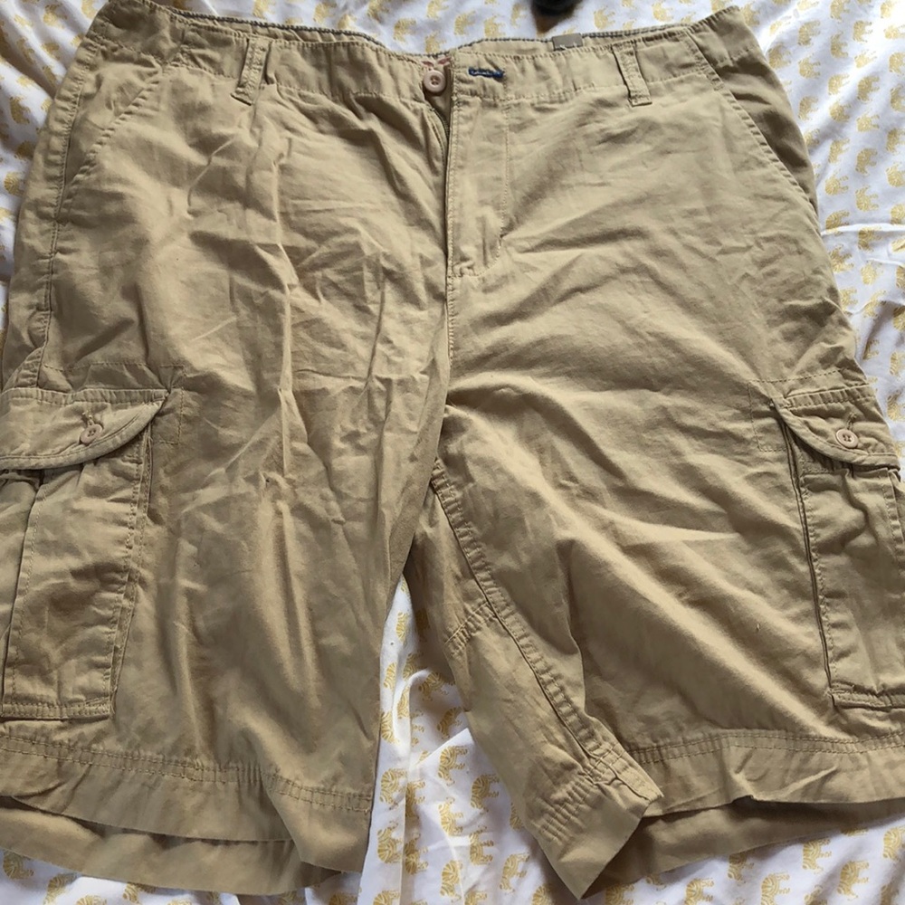 Tan cargo shorts